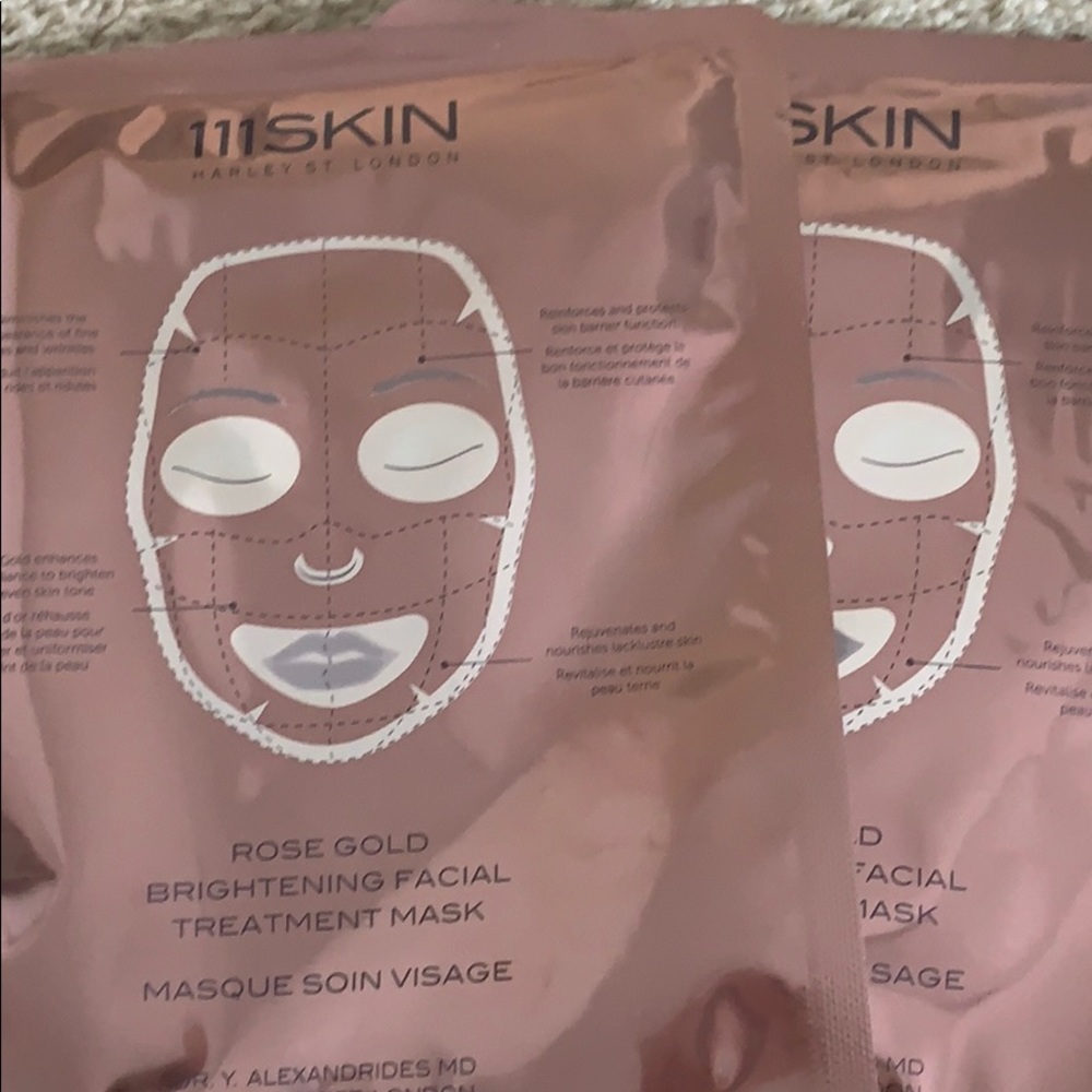 Two Rose gold facemask
